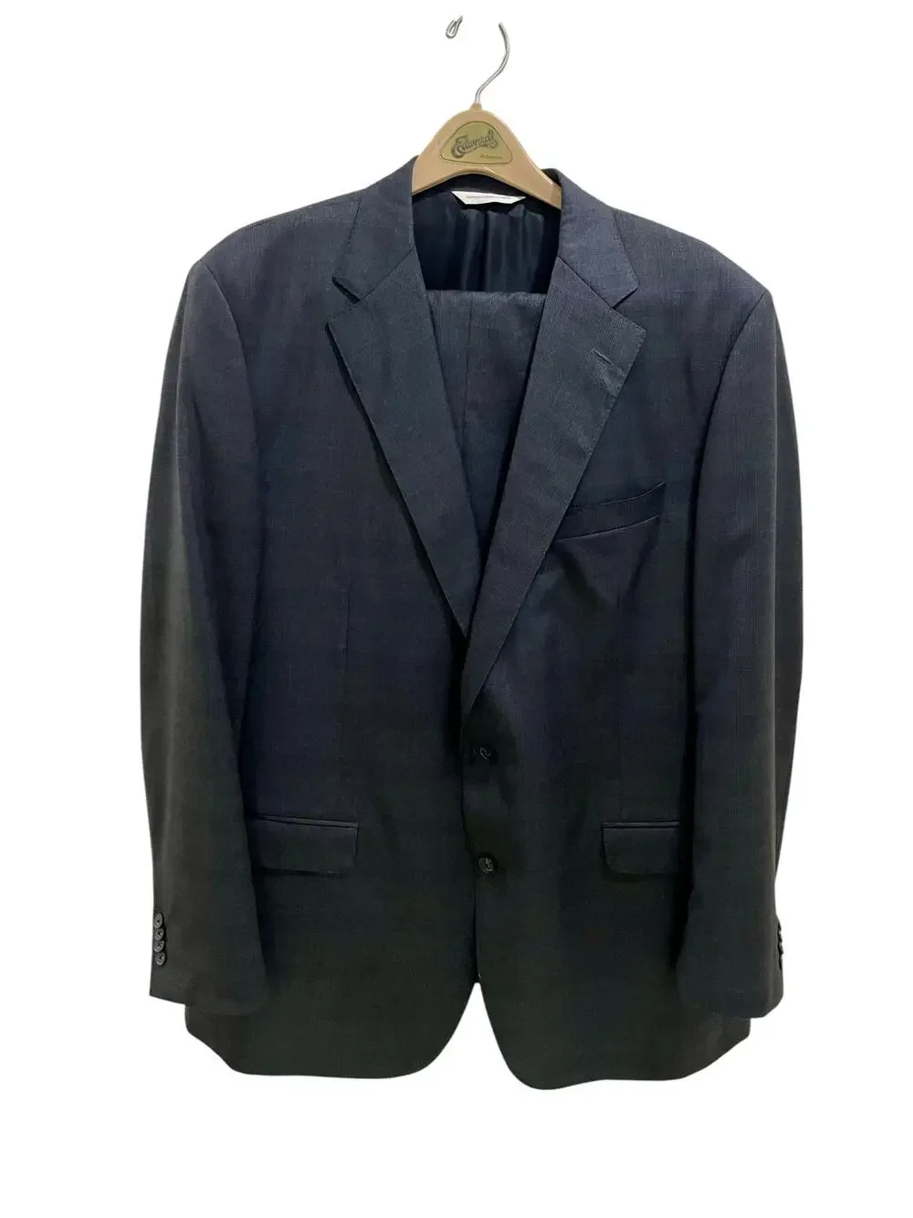 Samuelsohn Blazer Pant Suit Set Gray Plaid 48/42 Tall Long